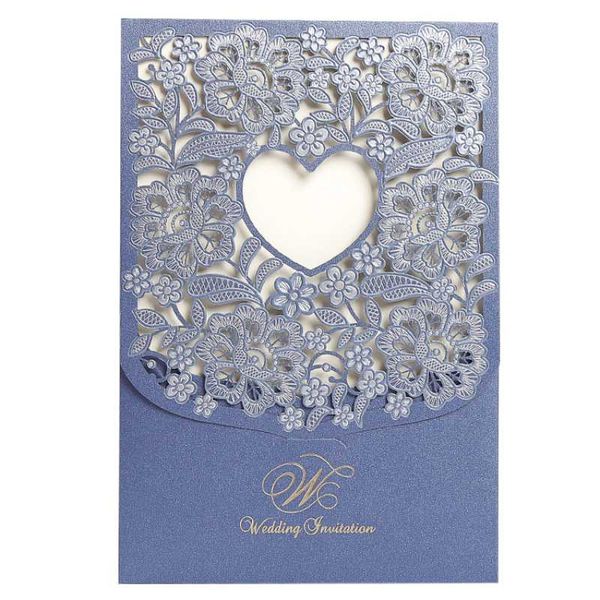 

1pcs sample laser cut wedding invitation card lace heart greeting card customize with envelope wedding party supplies