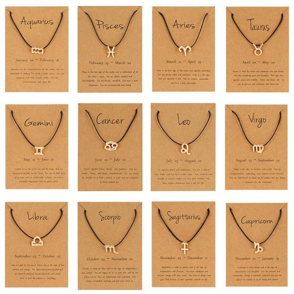 

constellation simple bracelets women charm zodiac sign braided black red string chain bracelets birthday jewelry gifts, Golden;silver