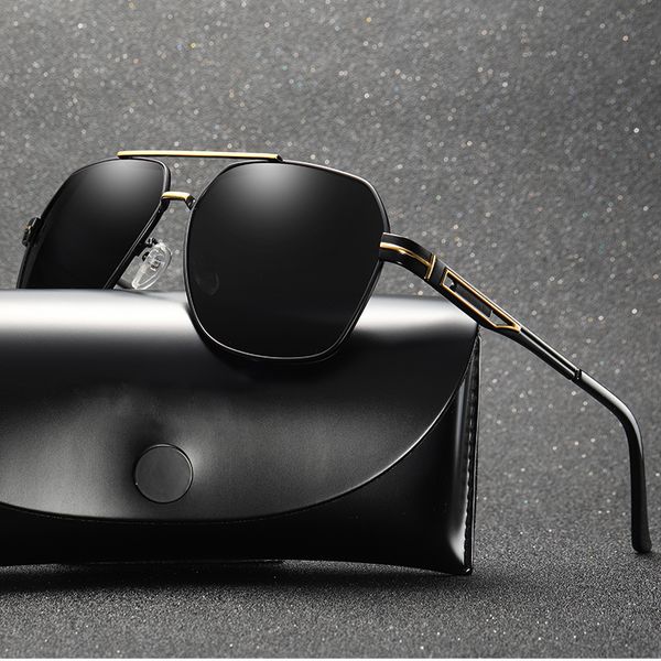 

men's sunglasses brand designer polarized sun glasses male retro square eyeglasses gafas masculino for men z1109, White;black