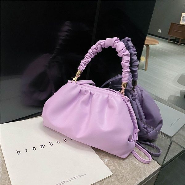 

luxury handbag women bags designer 2020 new cloud hand bag leather crossbody shoulder bag pink color totes women clutches purses
