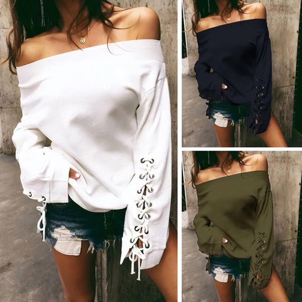 

женский одежда осень женщин конструктор толстовки мини sexy разрез шеи длинным рукавом бинты solid color tops мода, Black