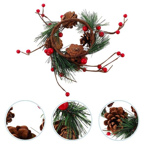 

1 pc venue decor props pine cone garland novel wreath for outdoor