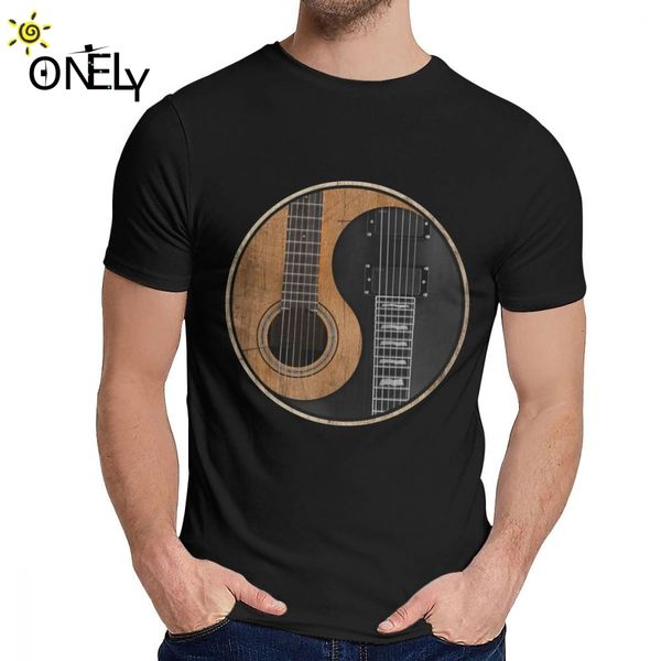 

soft yin yang guitar short sleeve man's hip hop young style o-neck t shirt