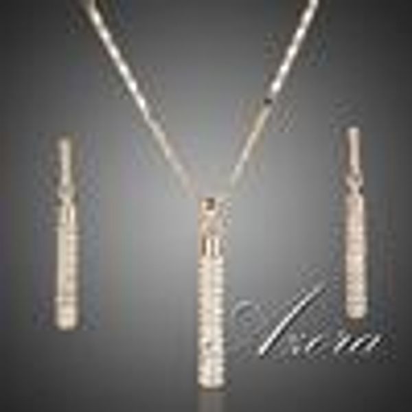 

Crystal clear 18K Real Gold Plated Austria SWA ELEMENTS Drop Earrings and Pendant Necklace Sets FREE SHIPPING! Hot sell