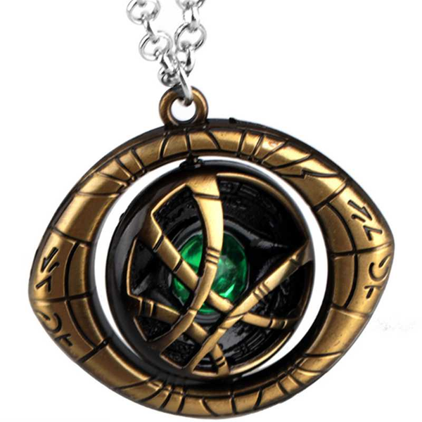 

cwfdy strange key chains crystal eye of agamotto keychain movie avenger rotatable key ring car pendant chaveiro jewelry, Silver