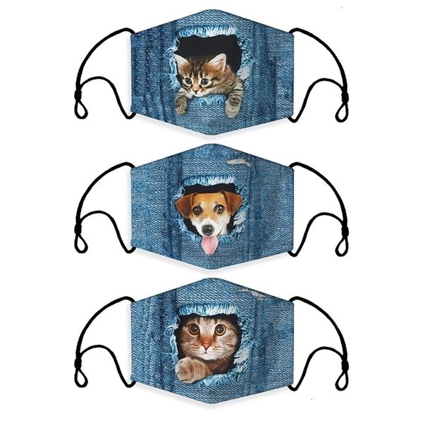 

pet pattern designer with replaceable pm2.5 5 layer filter,washable protective cotton kids face fashion dust cloth mask