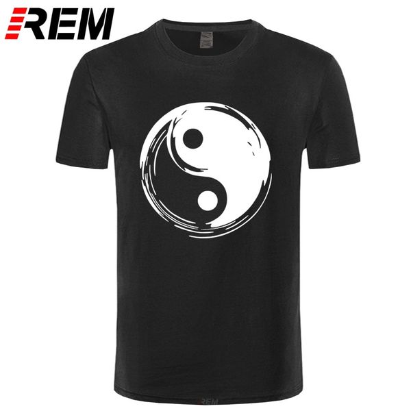 

rem fashion summer brand t-shirt men chinese tai chi yin yang printed tshirt men's comfortable cotton t shirt tees