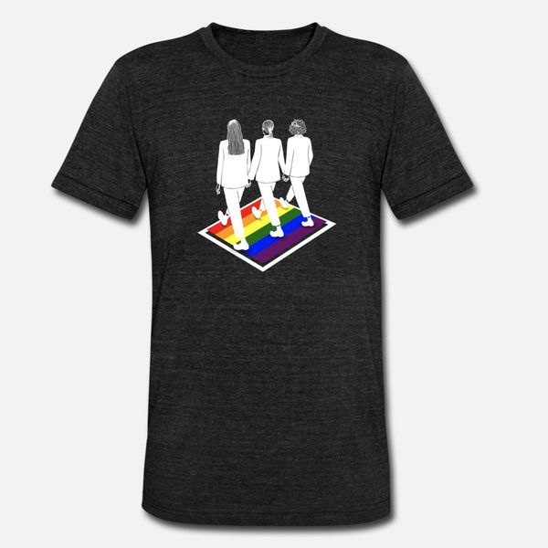 

women's rainbow lgbt crosswalk t shirt men personalized short sleeve round collar formal fitness new fashion summer formal shirt