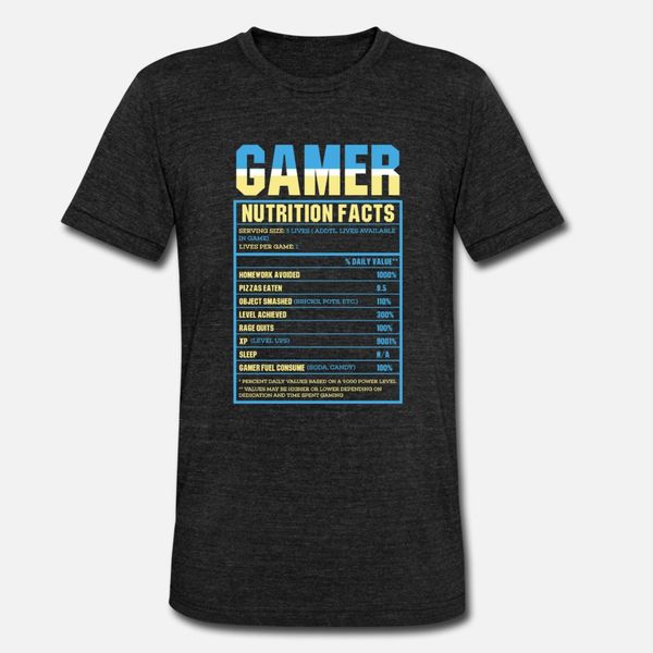 

gamer nutrition facts video gamer gift t shirt men printed 100% cotton s-xxxl original fitness humor spring autumn novelty shirt