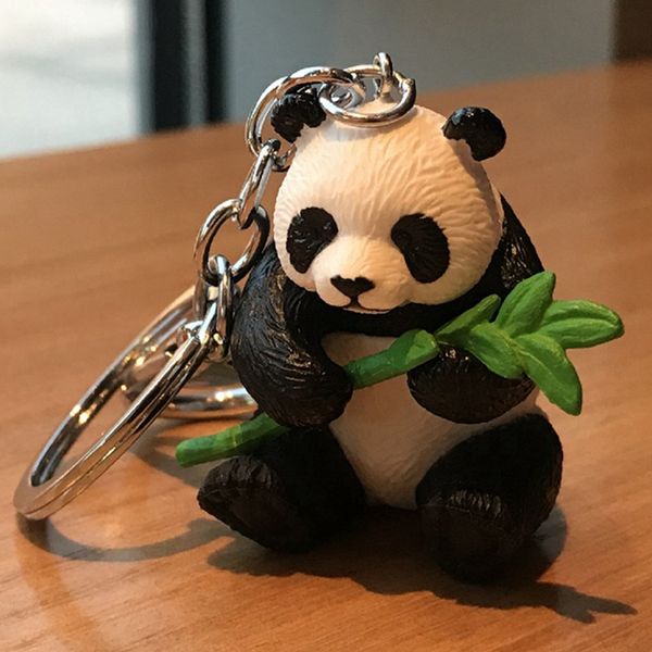 

panda bear animal pendant handbag purse key chain ring cartoon keychain new, Silver