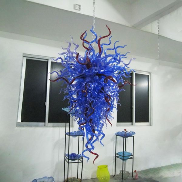 

lamps blown glass chandeliers light pendant lights blue red color 60 inches handicraft indoor lighting chandelier for house decoration livin