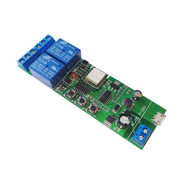 

relay module self-lock 2 channel diy wifi momentary inching interlock practical
