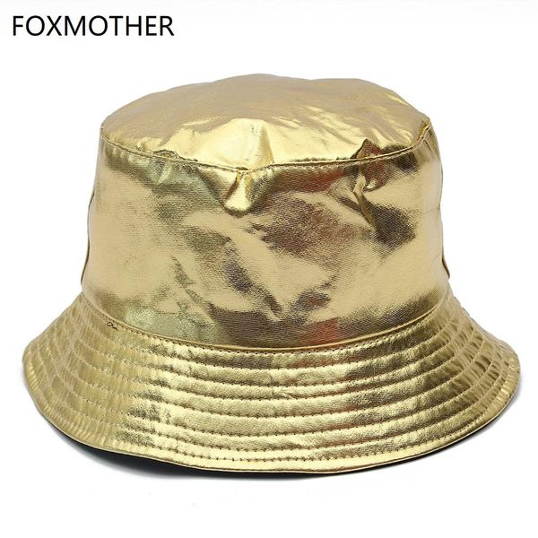 

foxmother buckethat shiny mens women fishman hat bob sliver metallic new gold party caps fishing nqvtb zhjoutdoorsport, Black;white