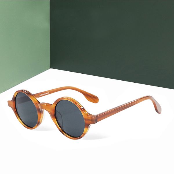 

acetate retro round polarized sunglasses men women classic black/amber/transparent/ driving sun glasses with uv400 lenses, White;black
