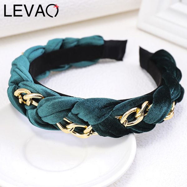 

hair accessories levao velvet elegant twisted headband metal chain hairbands bezel turban ladies women girls hoop headdress