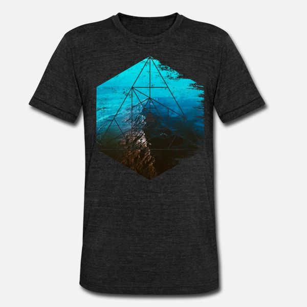 

geometric shape hexagon post apocalyptic abstract t shirt men customize short sleeve plus size 3xl slim cute building summer style shirt