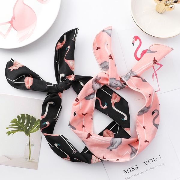 

xiaoboacc korea flamingo ribbon hair band chic wild long scar, Golden;silver