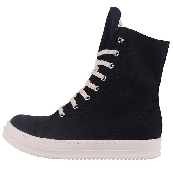 

thick-soled black canvas high-shoes for men and women couples fashion casual street dance board shoes short men boots