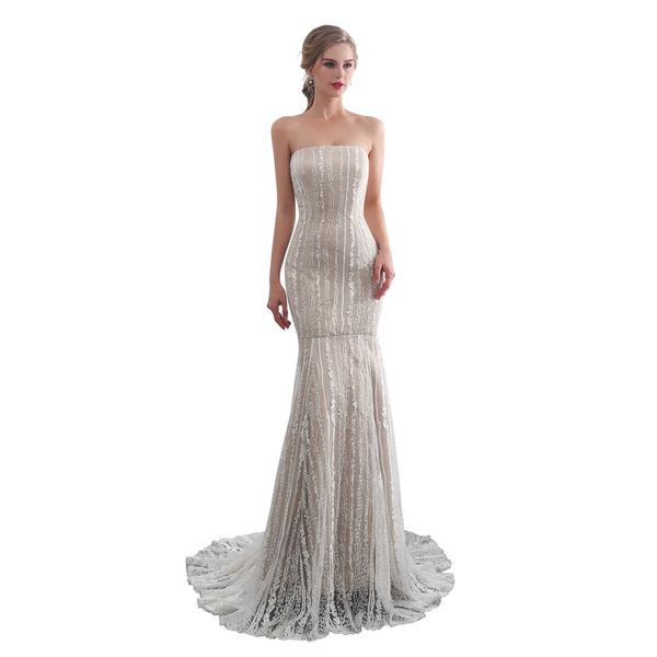 

wedding dresses bridal gowns for girls corset strapless lace applique wedding gowns court train robe de mariÃ©e custom made, White