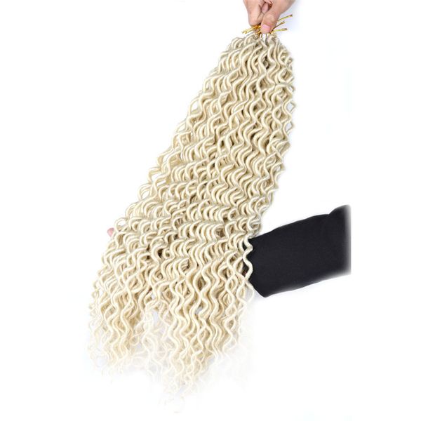 

goddess locs crochet hair extension 18 inch long soft deep curly faux crocheted hair synthetic hair extensions bs19, Black