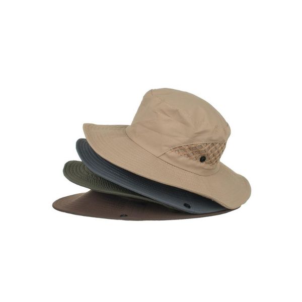 

helisopus sun hat men breathable mesh pure color fishing cap summer wide brim big cap uv protection flap hats, Blue;gray