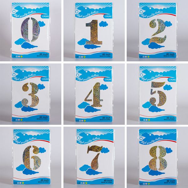 

party decoration balloon 40 inch laser gold silver color number foil balloons,birthday party decoration balloon with package bag