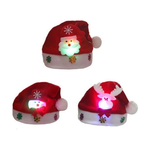 

пользовательские зима красный светодиод happy christmas hat шляпу санта