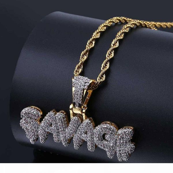 

iced out cz bling savage ожерелье mens micro pave фианиты симулированное diamonds ожерелье, Silver