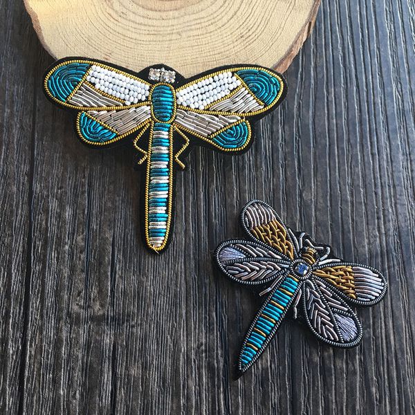 

france 2020 new dragonfly design simple diy silk brooch, Gray