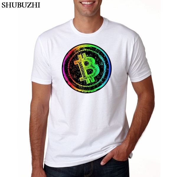 

bitcoin colors cryptocurrency men's tees short sleeve amazing t-shirt novelty 100% cotton clothing round neck t shirt