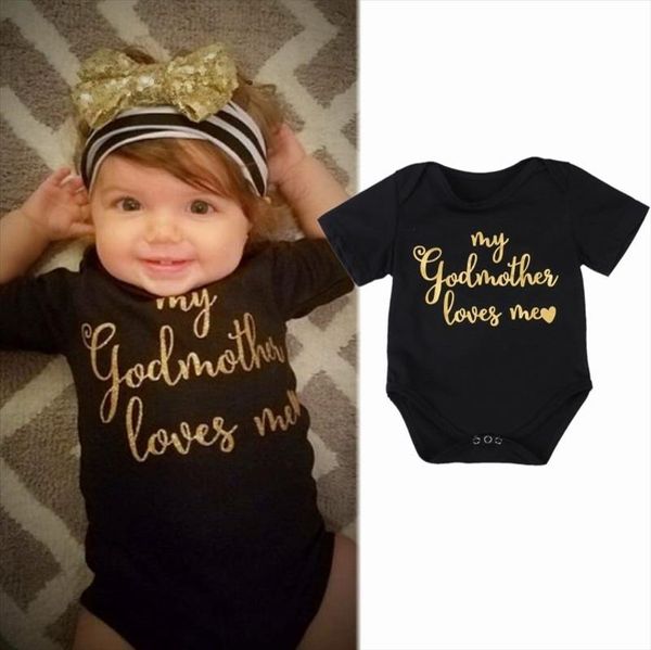 

newborn baby kids boys girls clothes infant cotton jumpsuit bodysuit outfit set godmother love me dont choose size 6m, Blue