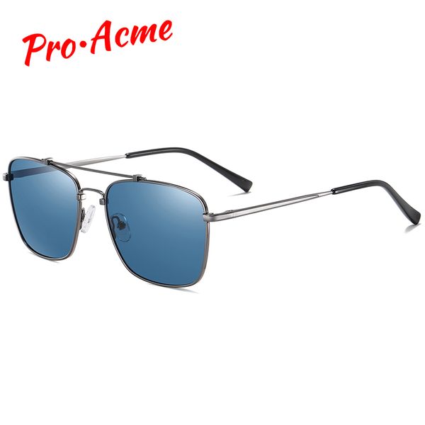 

pro acme brand design square polarized sunglasses men women metal frame anti-glare driving fishing sun glasses male uv400 pc1581, White;black