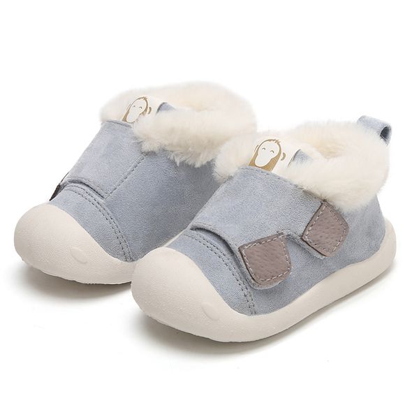 

infant toddler boots winter warm plush baby girls boys snow boots outdoor comfortable soft bottom non-slip child kids shoes, Black;grey