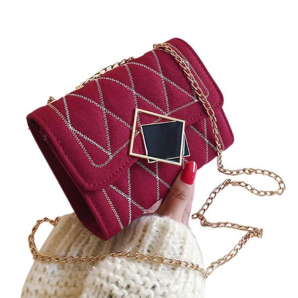 

pinshang женщины ромба цепи мешок площади одного плеча satchel кожа pu креста тела сумка