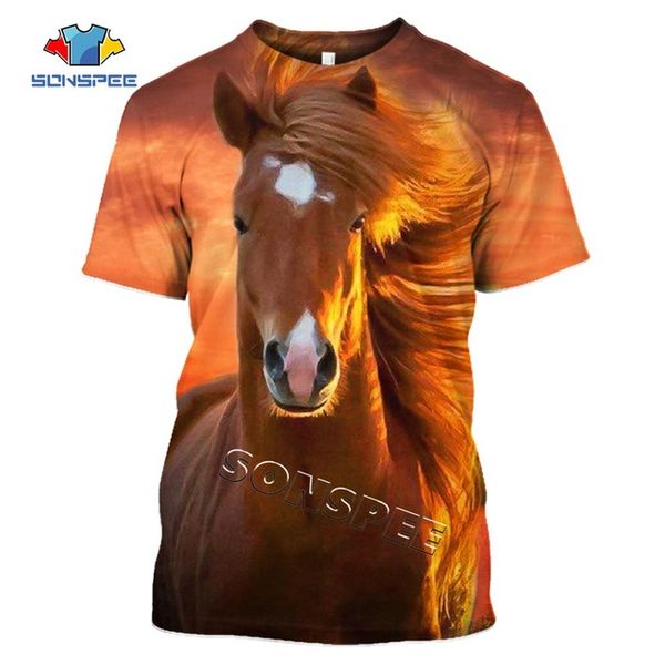 

summer animal horse homme pullover clothing 3d print shirts hentai plus size horror men clothing