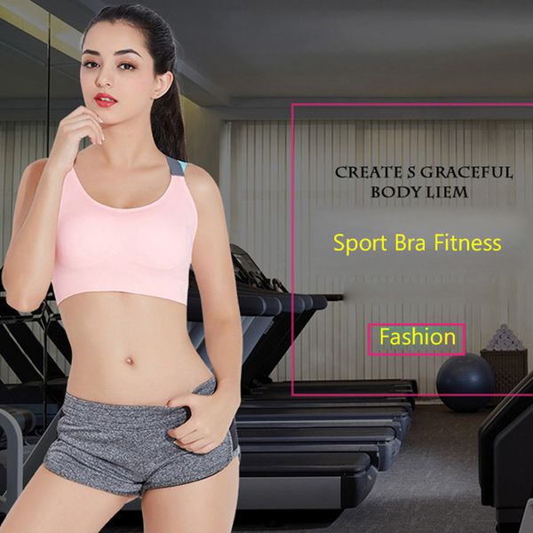 

gym clothing women sport bra push up fitness running seamless crossfit straps yoga underwear nylon wear sportswear 4colors, White;black
