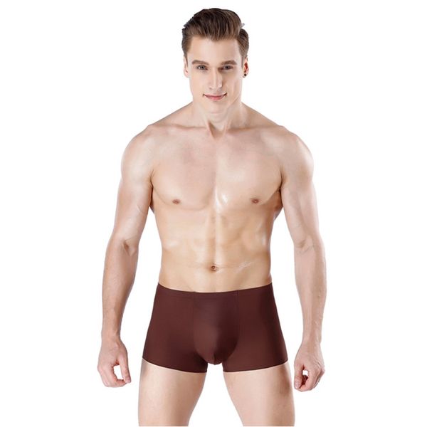 

2-3pieces/gift box]selling high-quality men underwear men ice silk boxers short new summer seamless loose breathable sports boxer short, Black;white