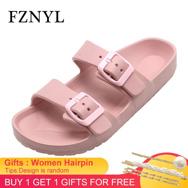 

fznyl women slippers summer men slides cute couple casual outdoor slipper non-slip female solid 4 colors, Black