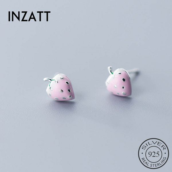 

inzareal 925 sterling silver pink mushroom stud earrings fashion women cute fine jewelry party minimalist accessories gift, Golden;silver