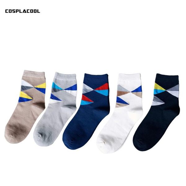 

men's socks [cosplacool]in tube business men breathable absorbent cotton medium thick for all seasons sokken calcetines hombre, Black