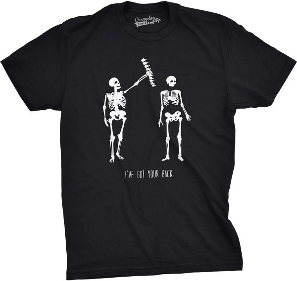 

2019 new summer funny t-shirt mens got your back funny skeleton friend halloween t shirt fashion tee shirt
