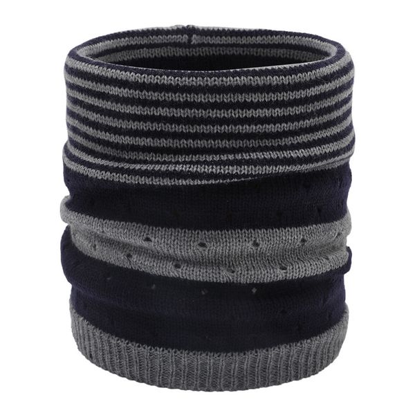 

winter warm knitted ring scarves thick inside super elastic knit mufflers bandana neck warmers scarf men women, Blue;gray