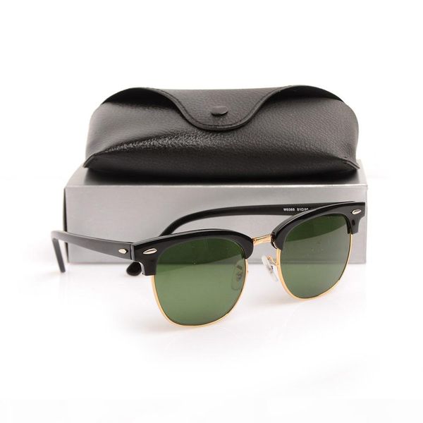 

new club plank sunglasses metal hinge sun glasses black mens sunglasses brand designer womens glasses uv400 protection sunglasses green lens, White;black