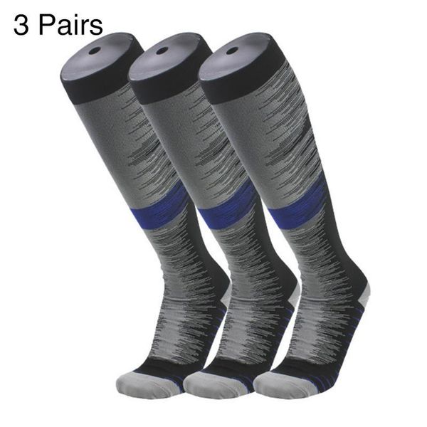 

3pairs/set elastic travel outdoor running high stockings pain relief compression socks athletic sports non slip anti fatigue flight, Black