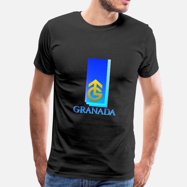 

granada tv logo t shirt men famous short sleeve size s-3xl trend famous building summer style cool