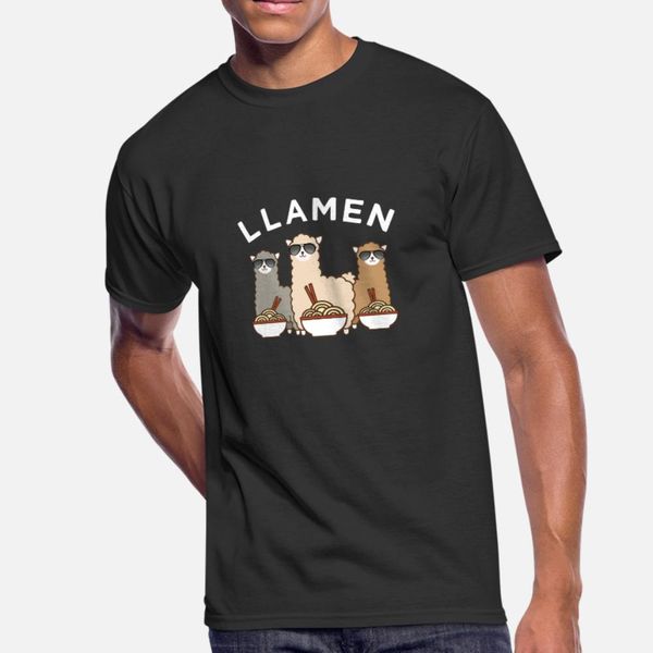 

funny llama ramen cute animal noodle gift apparel t shirt men print cotton size s-3xl gents gift authentic summer style family shirt