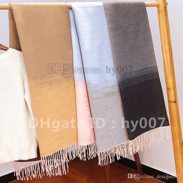 

cashmere scarf fashion man women shawl gradient floral letter scarves 190cmx60cm, Blue;gray