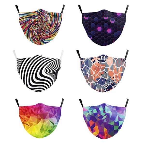 

fashion digital printing square cool protective mask can be installed filter dust and haze mask