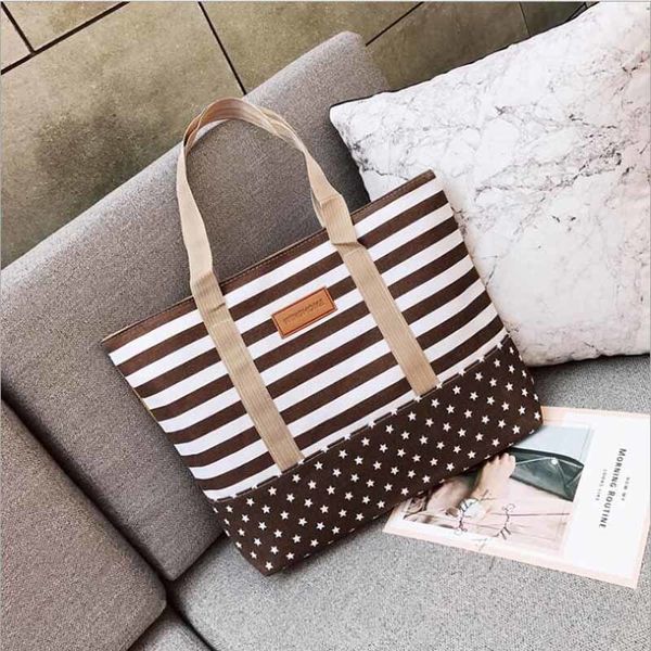 

shopping handbag women girls canvas large striped summer shoulder tote beach bag colored stripes