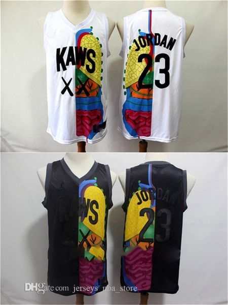 

vintage chicago bulls throwback jersey kaws xx retro white black authentic 23 michael jd basketball jerseys, Black;red